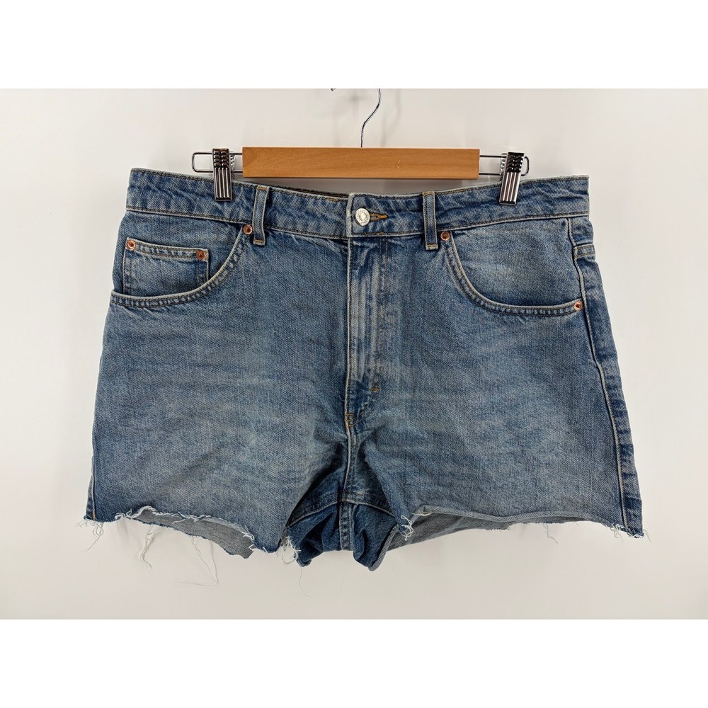 TopShop A-Line High Rise Cutoff Jean Shorts, Raw Hem, Women's Size 12, Pre-Owned
